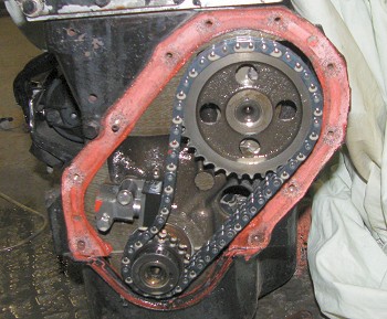Old timing chain showing effect of wear