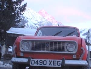 Rosalie in the Alpes at sunset
