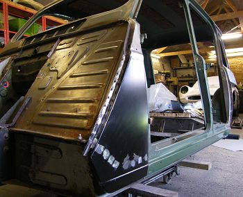 Welding on a new apex panel