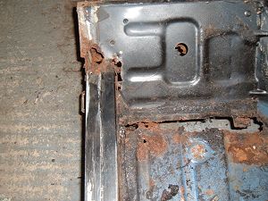 Front chassis rust viewed from above