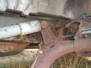 Rust behind a rear suspension mounting