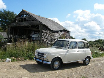 Gordini in front of barn