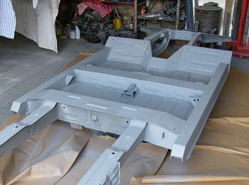 2 pack primer applied to chassis