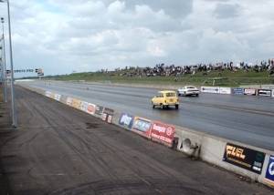 Halfway down the drag strip