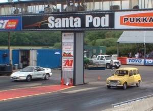 The Renault 4 preparing to drag race