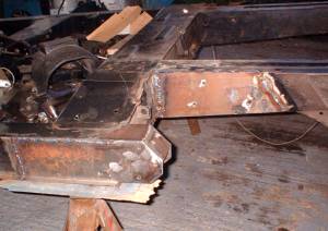 view of inner and outer rear suspension mounting repairs