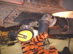 Cat with angle grinder