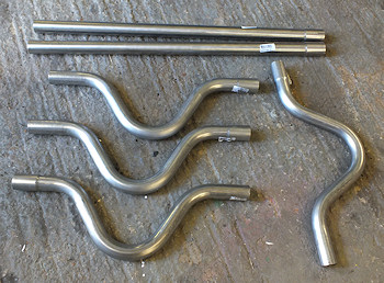 Pre-bent stainless exhaust tubes
