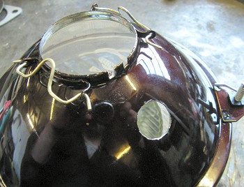 Renault 4 headlamp with sidelight mounting and RHD conversion